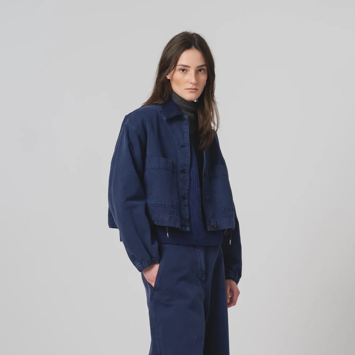 Indigo Blue Canvas Woopsie Jacket