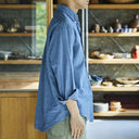 Indigo Small Check Chambray Shirt