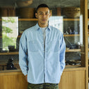 Bleached Relax Fit Chambray Work Shirt