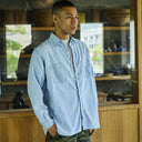 Bleached Relax Fit Chambray Work Shirt