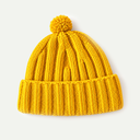 Yellow Merino Cashmere Chunky Pom Beanie