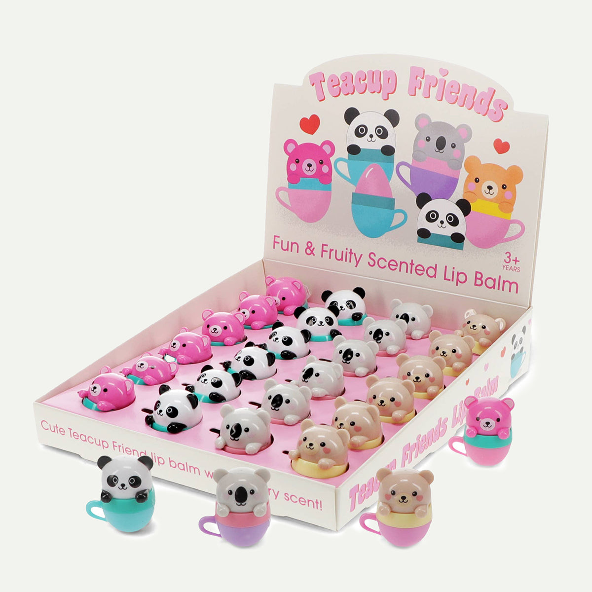 Teacup Animal Friends Mini Berry Scented Lip Balm