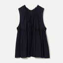 Navy Gather Sleeveless Shirt