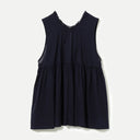 Navy Gather Sleeveless Shirt