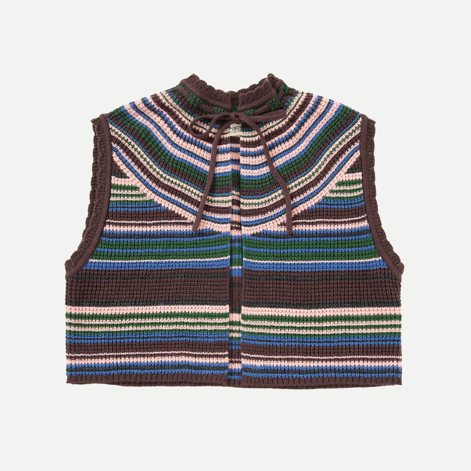 Brown O.Multi Striped Vest