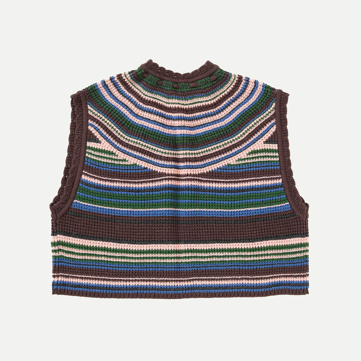 Brown O.Multi Striped Vest