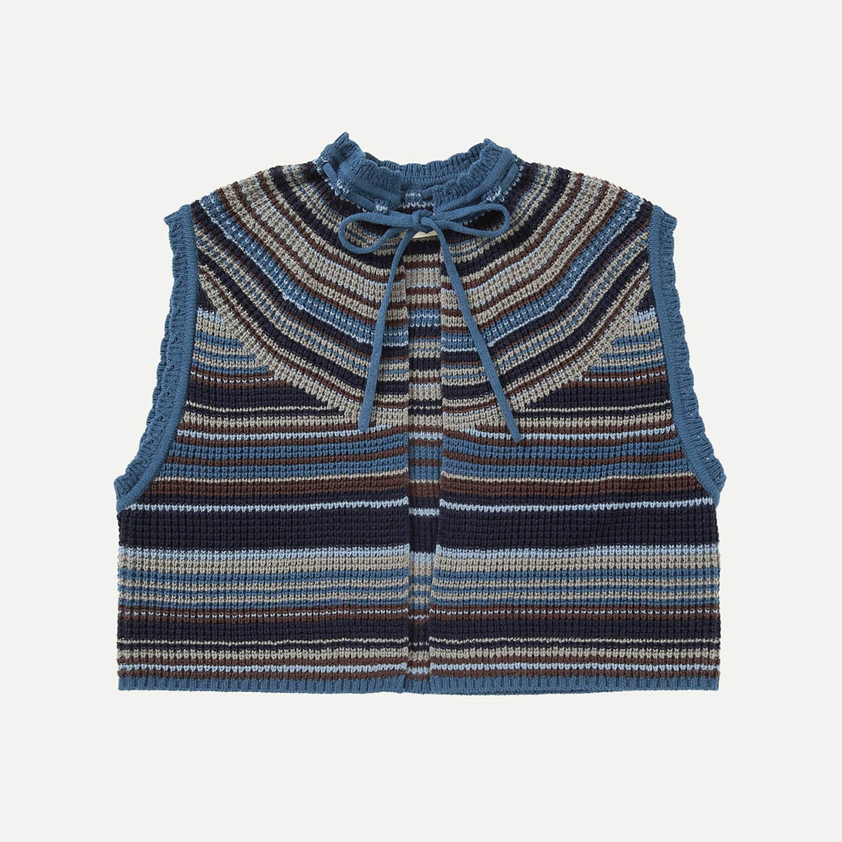 Navy O.Multi Striped Vest