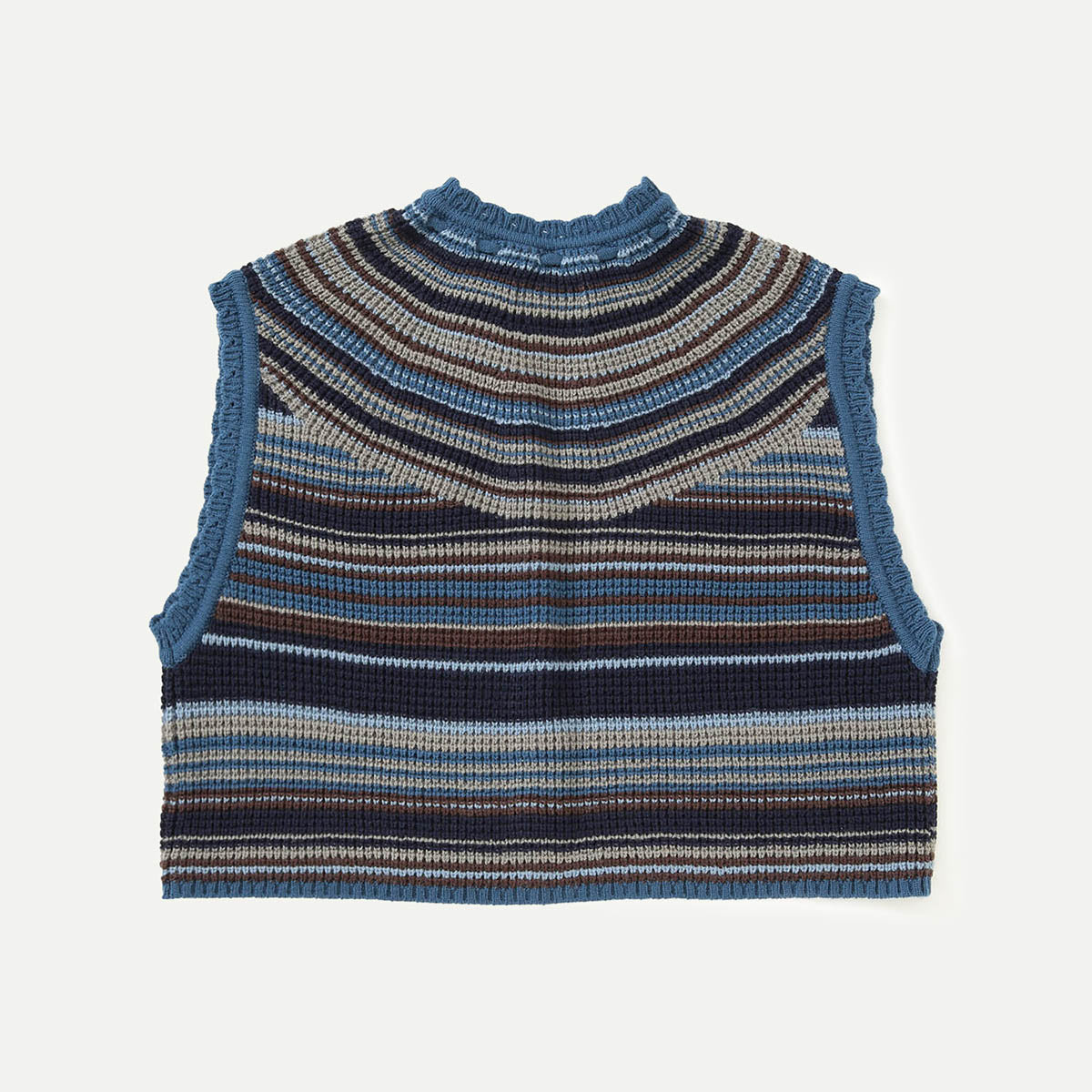 Navy O.Multi Striped Vest