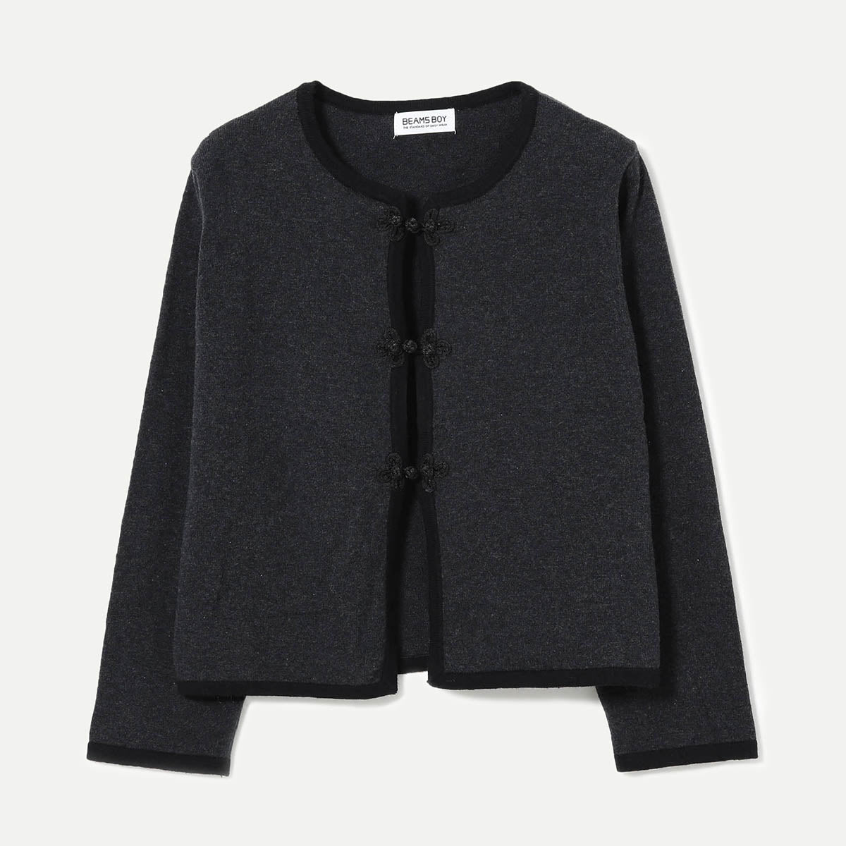 Charcoal 0.12G China Trim Cardigan