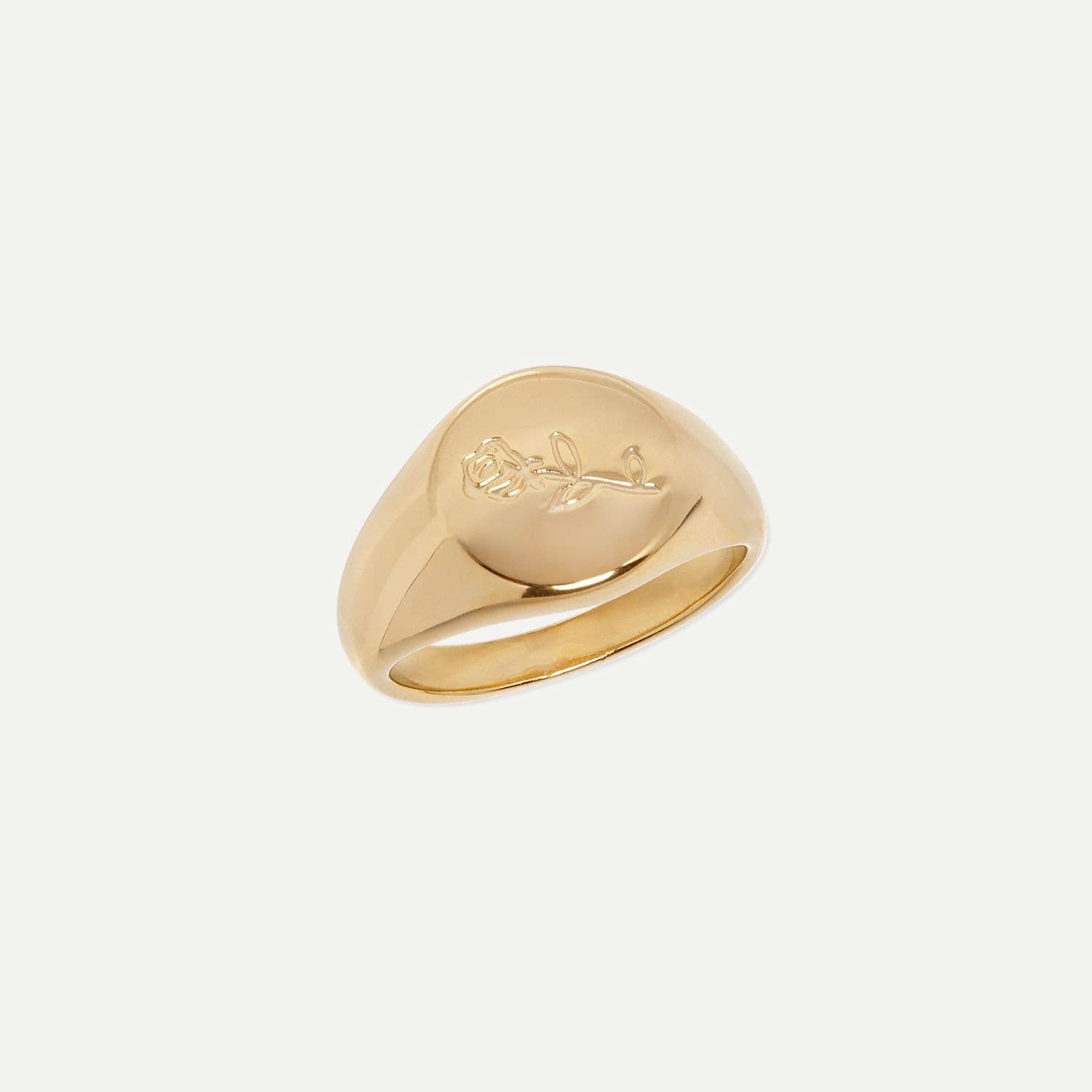 Rose Waterproof Gold Signet Ring