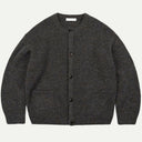 Brown Brushed Wool Round Cardigan