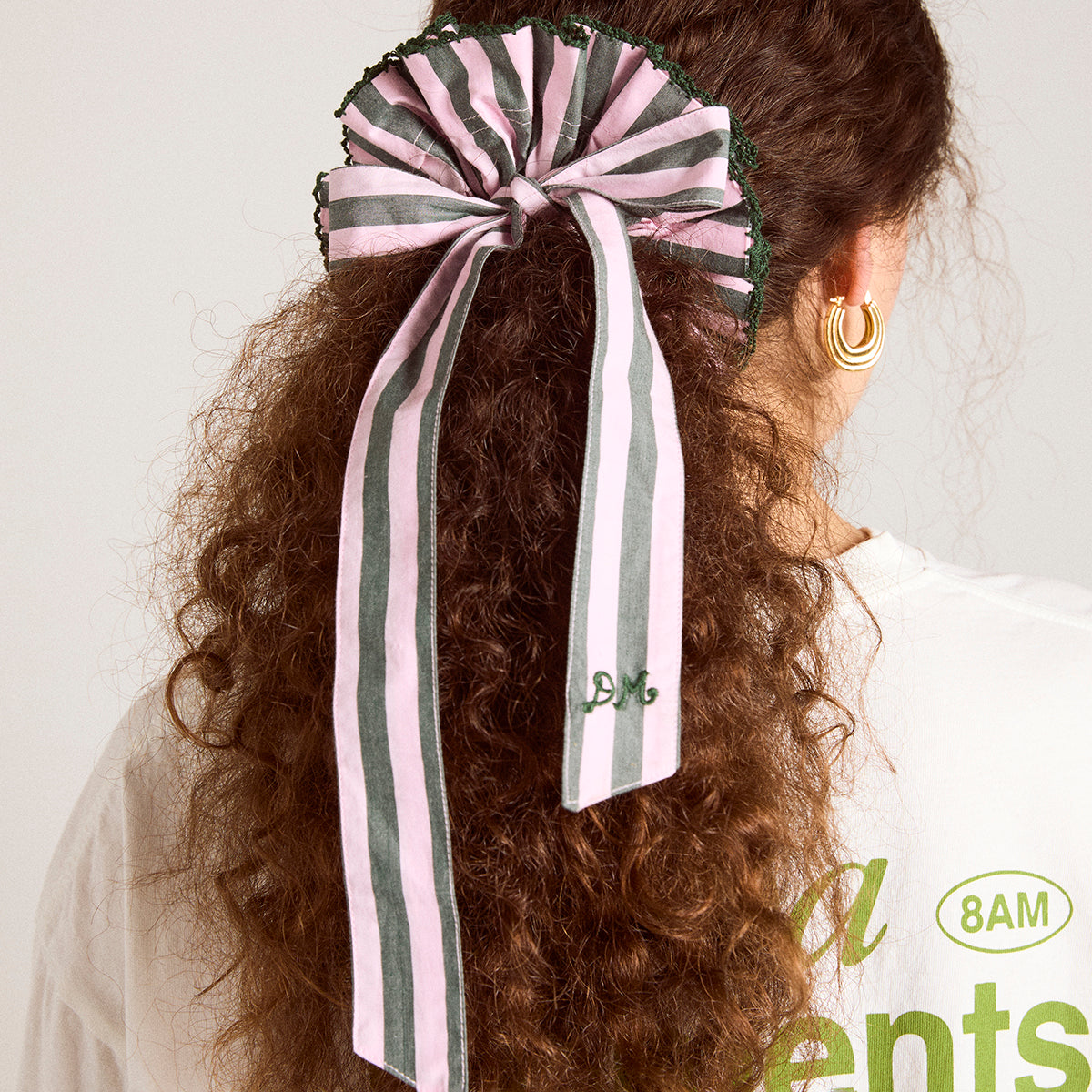Pink/Green Garter Bun Wrap