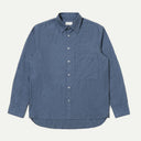 Blue Brushed Marl Twill Square Pocket Shirt