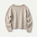 Oatmeal Ribbed Trim Boat Neck Jumper