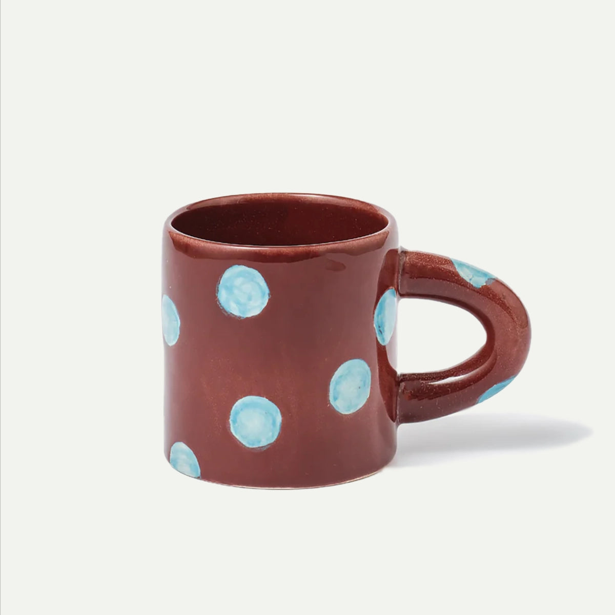 Burgandy & Blue Spot Chubby Mug