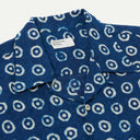Indigo Block Print Circles Camper Shirt