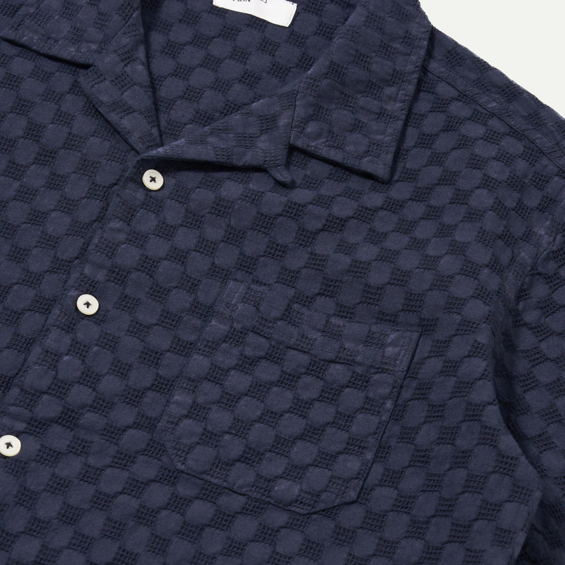 Navy Dot Waffle Road Shirt