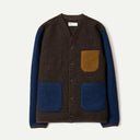 Brown/Indigo Wool Fleece Cardigan