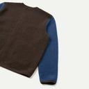 Brown/Indigo Wool Fleece Cardigan