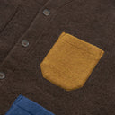 Brown/Indigo Wool Fleece Cardigan