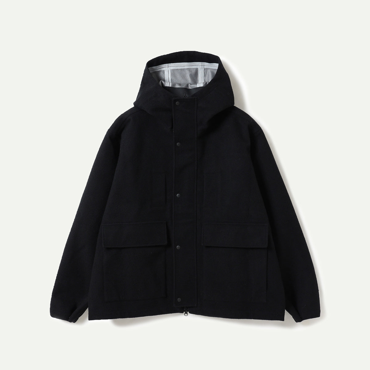 Black Armitage Wool 3L Hooded Jacket