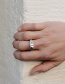Silver Raised Fluid Ring