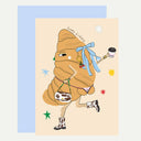 Croissant in Boots Birthday Card