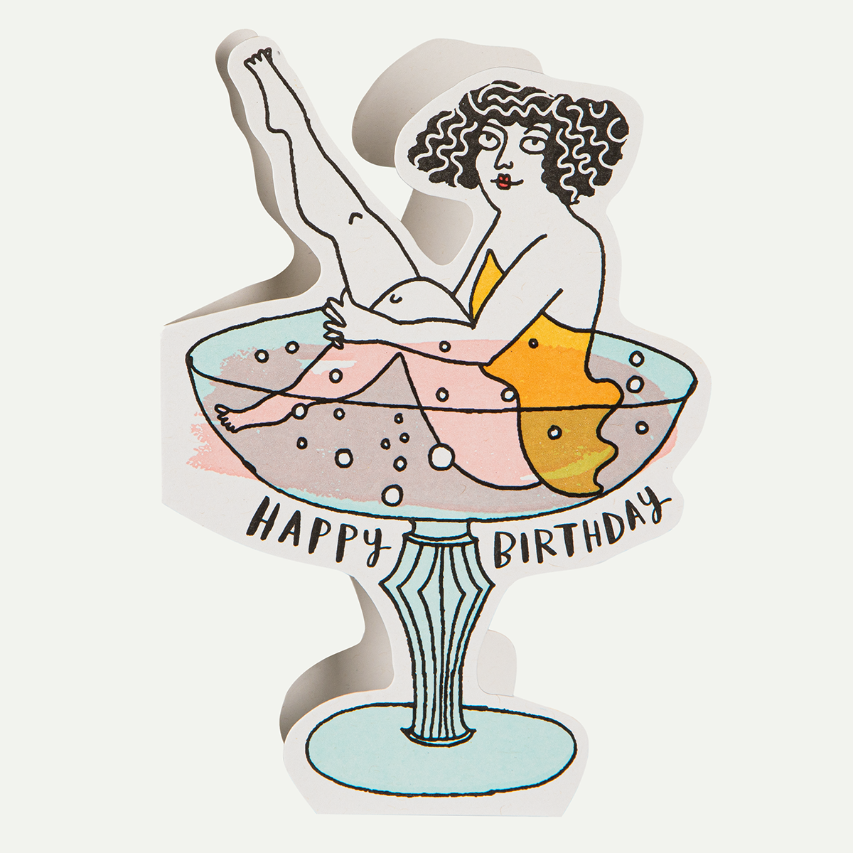 Birthday Cocktail Cut-out Card