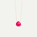 Hot Pink Chalcedony Fine Cord Necklace