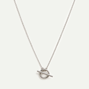 Silver Herringbone Toggle Chain Necklace