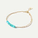 Turquoise Gold and Silk Bracelet
