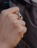 Silver Raised Fluid Ring