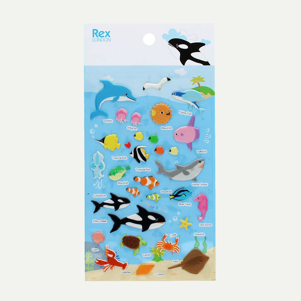 Sea Creatures 3D Puffy Stickers