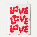 Love Love Love' Embossed Greetings Card