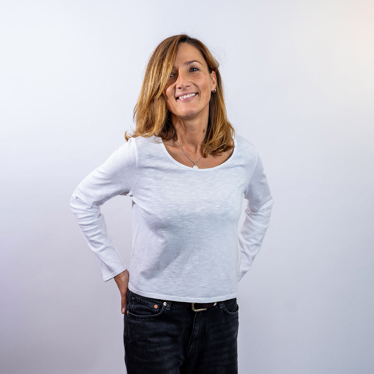 White Lucy Long Sleeve Tee