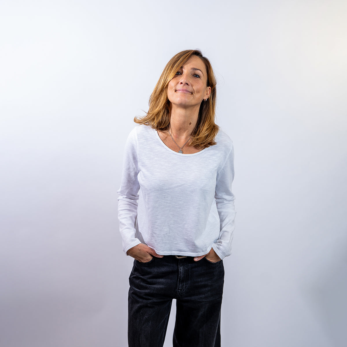 White Lucy Long Sleeve Tee