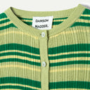 Green Stripe Merino Blend Anelis Cardigan