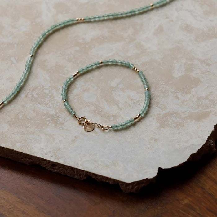 Oceanus Green Aventurine Beaded Necklace