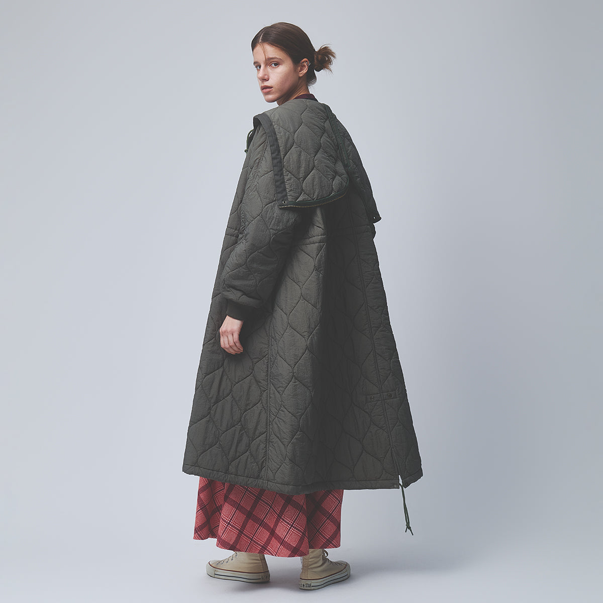 Olive O.Nylon Quilting Hood Coat