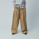 Beige Wide Tack Chino Pants
