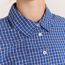 Blue Check Talia Ruched Shirt
