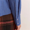 Blue Check Talia Ruched Shirt