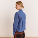 Blue Check Talia Ruched Shirt