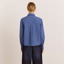Blue Check Talia Ruched Shirt