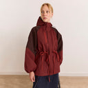 Burgandy Check Liu Raincoat