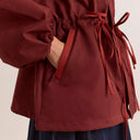 Burgandy Check Liu Raincoat