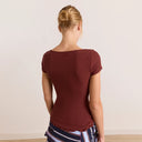 Burgandy Posie Short Sleeve Top