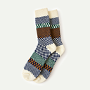 Blueberry Check & Step Socks