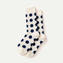 Ecru/Blue Porthole Dot Socks