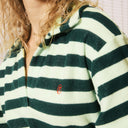 Green Stripe Towelling Polo Top
